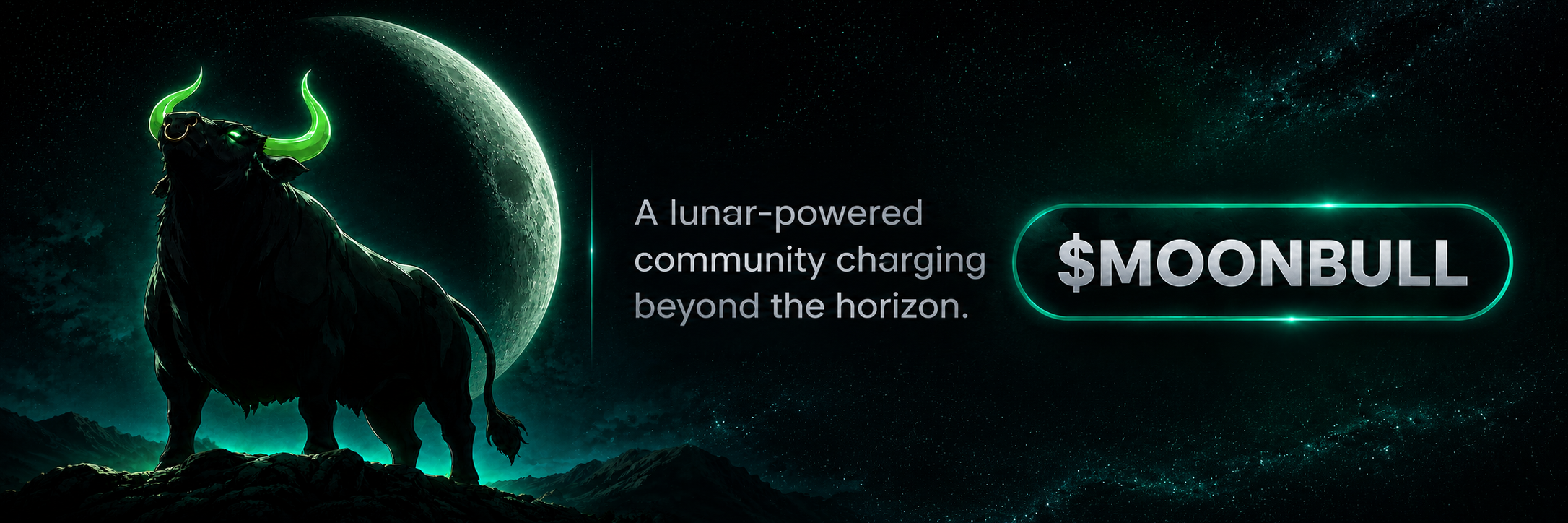 MoonBull banner — a lunar-powered community charging beyond the horizon